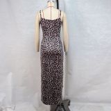 SC Print Backless Slim Sling Maxi Dress GPBY-15818