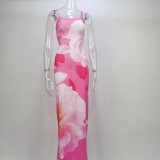 SC Fashion Print Backless Sling Maxi Dress GPBY-14466