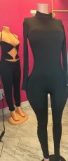 SC Pre Order: About 7 work days shipping Solid Color Long Sleeve Slim Jumpsuit YUEM-600621
