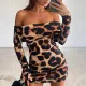 SC Print Pleated One Shoudler Mini Dress GPBY-15671