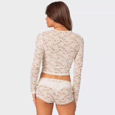 SC Lace Long Sleeve Shorts T Shirt GPBY-15794