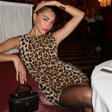 SC Leopard Print Sleeveless Bodycon Dress GPBY-16411