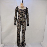 SC Hollow Out Zipper Long Sleeve Jumpsuit GPBY-14771