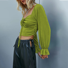 SC Hollow Out Bubble Sleeve Short T Shirt GYSQ-QCCE1410