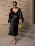 SC Solid Color A-Line Half-Body Skirt GYSQ-CRDF1460