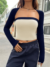 SC Contrast Color Splicing T Shirt GYSQ-ZTDJ1080