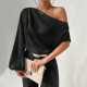 SC Single Shoulder Loose Long Sleeve Tops GYSQ-CTDI0890