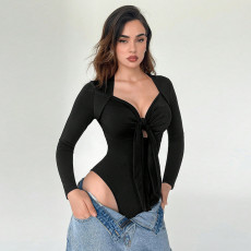 SC Long Sleeve Tie Up Bodysuit GYSQ-ZODI0760
