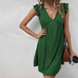 SC V Neck Loose Sleeveless Casual Dress GYSQ-JDDB1010