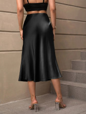 SC Solid Color A-Line Half-Body Skirt GYSQ-CRDF1460