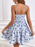 SC Floral Print Sleeveless Halter Mini Dress GYSQ-XDEC1420
