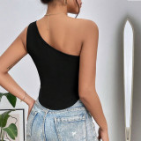 SC Singles Shoulder Irregular Hollow Tank Tops GYSQ-CVDE1880