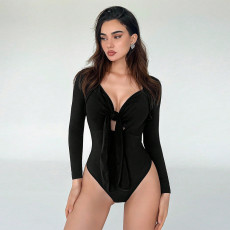 SC Long Sleeve Tie Up Bodysuit GYSQ-ZODI0760