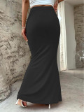 SC Solid Color Small V Long Skirt GYSQ-KREC0580