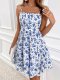 SC Floral Print Sleeveless Halter Mini Dress GYSQ-XDEC1420
