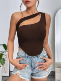 SC Singles Shoulder Irregular Hollow Tank Tops GYSQ-CVDE1880