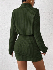 SC Long Sleeve High Neck Solid Dress GYSQ-NDEH2460