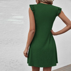 SC V Neck Loose Sleeveless Casual Dress GYSQ-JDDB1010