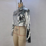 SC PU Leather Metallic Zipper Jacket GPBY-14622