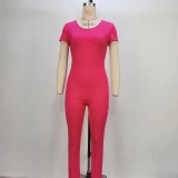 SC Short Sleeve Backless Sport Jumpsuit GPBY-14471