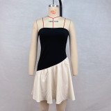 SC Pleated Splicing Tube Tops Dress GPBY-15791