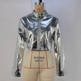 SC PU Leather Metallic Zipper Jacket GPBY-14622