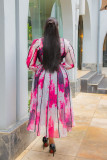 SC Contrast Color Lapel Shirt Dress XHXF-970