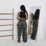 SC Camouflage Print Loose Zipper Pant GSMJ-6975