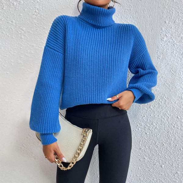 SC Solid Color Knits High Collar Sweater GDAM-1020