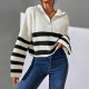 SC Stripe Contrast Color Print Sweater GDAM-1023