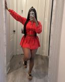 SC Solid Color Jacket And Skirts Two Piece Set MEM-88612