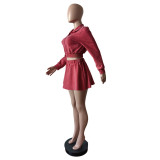 SC Solid Color Jacket And Skirts Two Piece Set MEM-88612