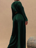 SC Solid Color Long Sleeve Wide Leg Pants Suit MIL-121