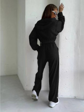 SC Hooded Zipper Sport Velour Jacket Pants Set MIL-116