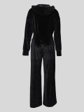 SC Hooded Zipper Sport Velour Jacket Pants Set MIL-116