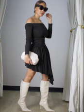 SC One Shoulder Irregular Midi Dress YH-5362