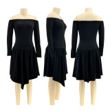 SC One Shoulder Irregular Midi Dress YH-5362