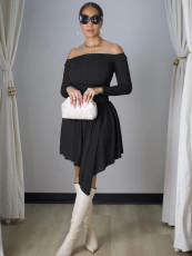 SC One Shoulder Irregular Midi Dress YH-5362