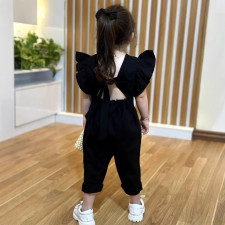 SC Kids Gril Solid Color Ruffled Sleeve Jumpsuit GYAY-8115