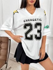 SC Letter Print Fashion Sports Tops Ierseys GBGF-44940