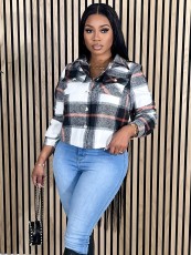 SC Casual Plaid Tweed Short Jacket GLF-10070-1