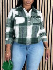 SC Casual Plaid Tweed Short Jacket GLF-10070-1