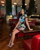 SC Short Sleeve Print Mini Dress GFCF-1308