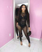 SC Pre Order: About 7 work days shipping Sexy Long Sleeve Mesh Jumpsuit YUEM-2025005