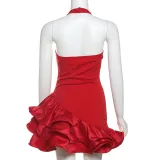 SC Sleeveless Deep V Neck Mini Dress XEF-K24D59639
