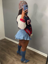 SC Fashion Letter Zipper Casual Sweater Coat YWXS-XS-XSL502