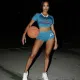 SC Letter Print Short Sleeve Sport Two Piece Short Set XEF-K24S60385