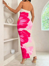 SC Print Off Shoulder Slim Maxi Dress YWXS-XS-XSL44755