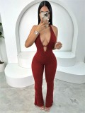 SC Slim Lace Up Backless Sexy Flared Jumpsuit YWXS-XS-XSL44735