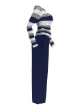 SC Stripe Print Long Sleeve Loungewear Pants Set GLF-10002